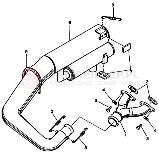 Schemat "Wydech końcowy" do Yamaha XL-V XL540P