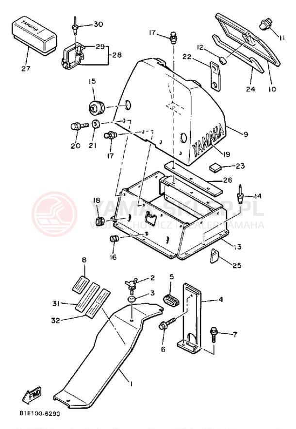 Schemat "GUARD - LUGGAGE BOX" do Yamaha CF300M