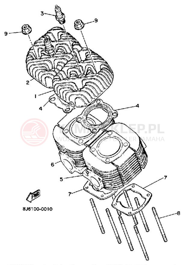 Schemat "cylinder" do Yamaha ENTICER 340 ET340L