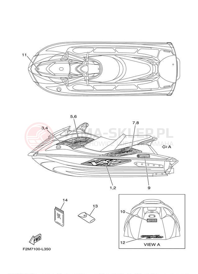 Schemat "naklejki" do Yamaha VXR VX1800AL