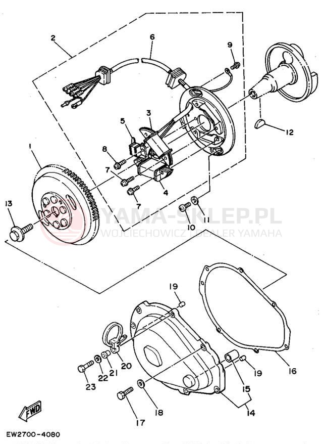 Schemat "prądnica" do Yamaha SUPER JET SJ700S