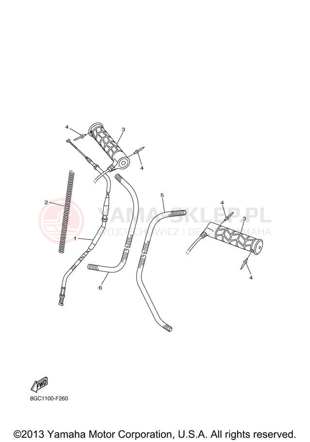 Schemat "Układ chlodzenia" do Yamaha VENTURE LITE PZ50VTZL/PZ50VTZR