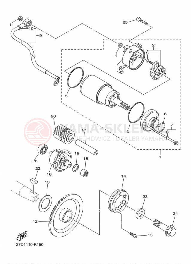 Schemat "rozrusznik" do Yamaha STRYKER XVS13CFCR/XVS13CFR