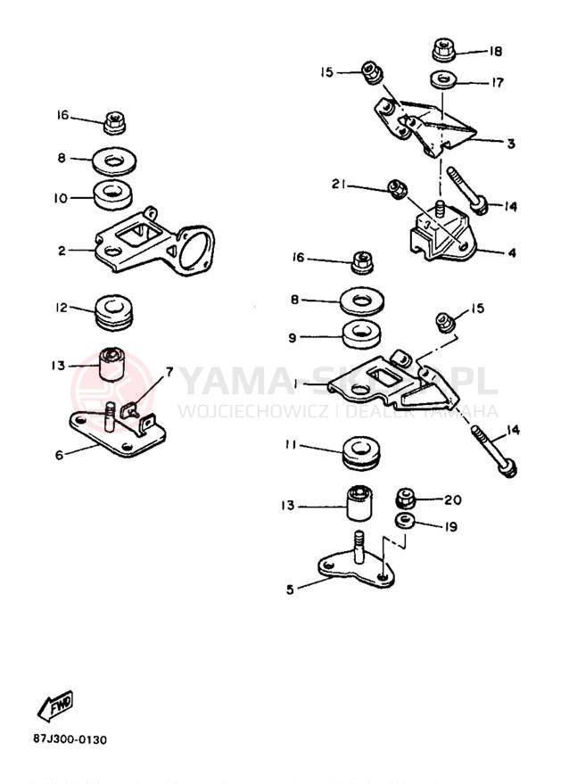 Schemat "Mocowanie silnika" do Yamaha PHAZER SS PZ480B