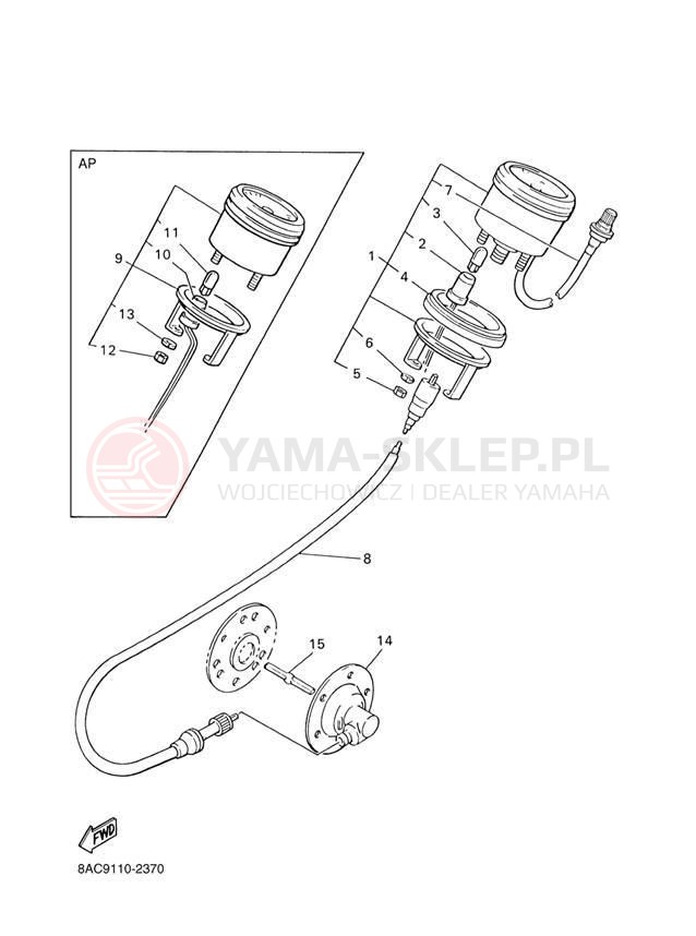 Schemat "licznik" do Yamaha VK 540 III VK540EH