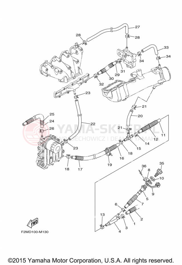 Schemat "Wydech końcowy" do Yamaha VXR VX1800A-P