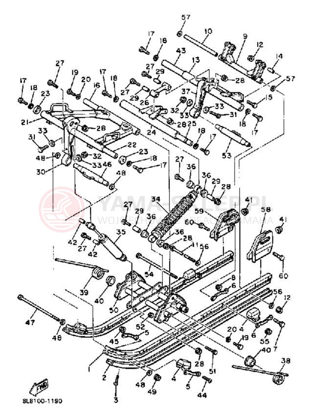 Schemat "Zawieszenie gąsiennicy" do Yamaha SS440 SS440H