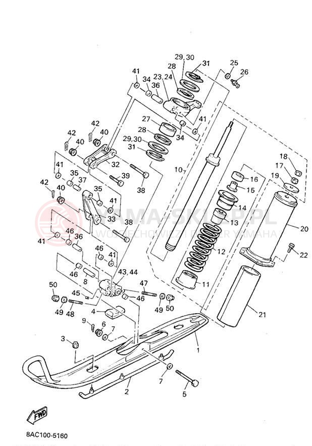 Schemat "płozy" do Yamaha VK540 II VK540EV