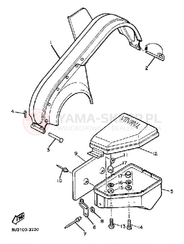 Schemat "GUARD - LUGGAGE BOX" do Yamaha SS440 SS440H