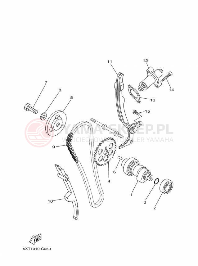 Schemat "Rozrząd - łańcuszek" do Yamaha XT250 XT250F/XT250FC