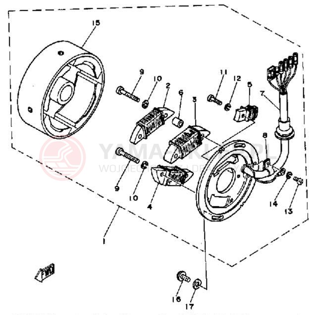 Schemat "Moduł zapłonowy - cewka" do Yamaha EC540C