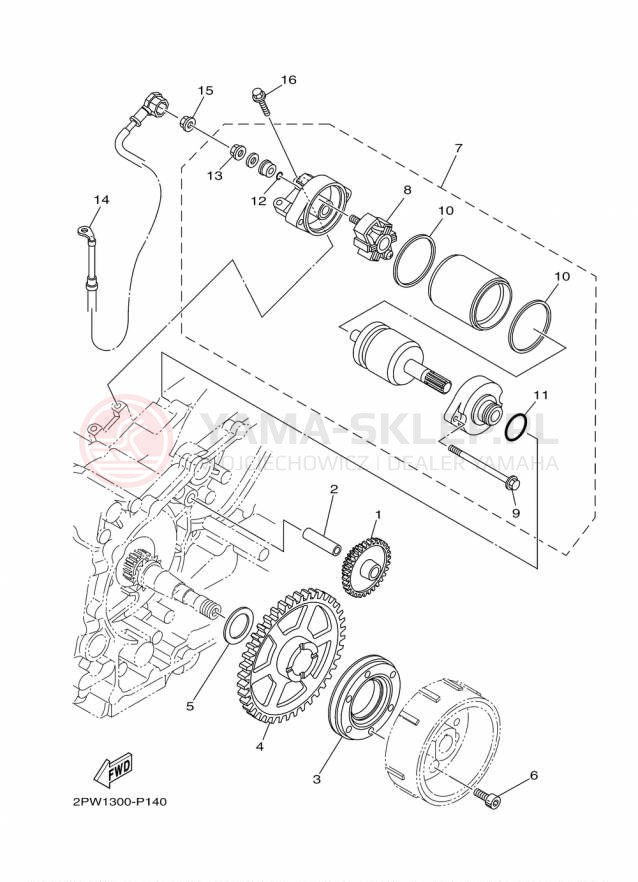 Schemat "rozrusznik" do Yamaha TMAX XP500F