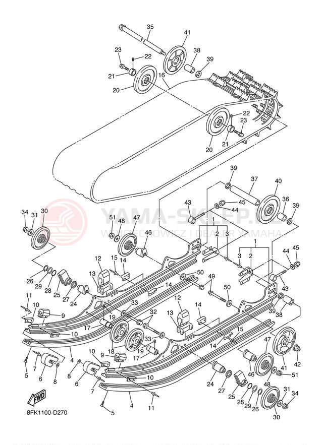 Schemat "TRACK SUSPENSION" do Yamaha VECTOR MOUNTAIN RS90ML/RS90MSL