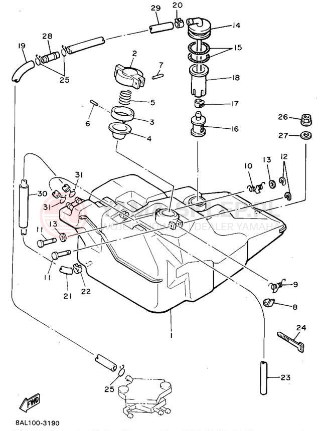 Schemat "zbiornik paliwa" do Yamaha VENTURE XL VT480U