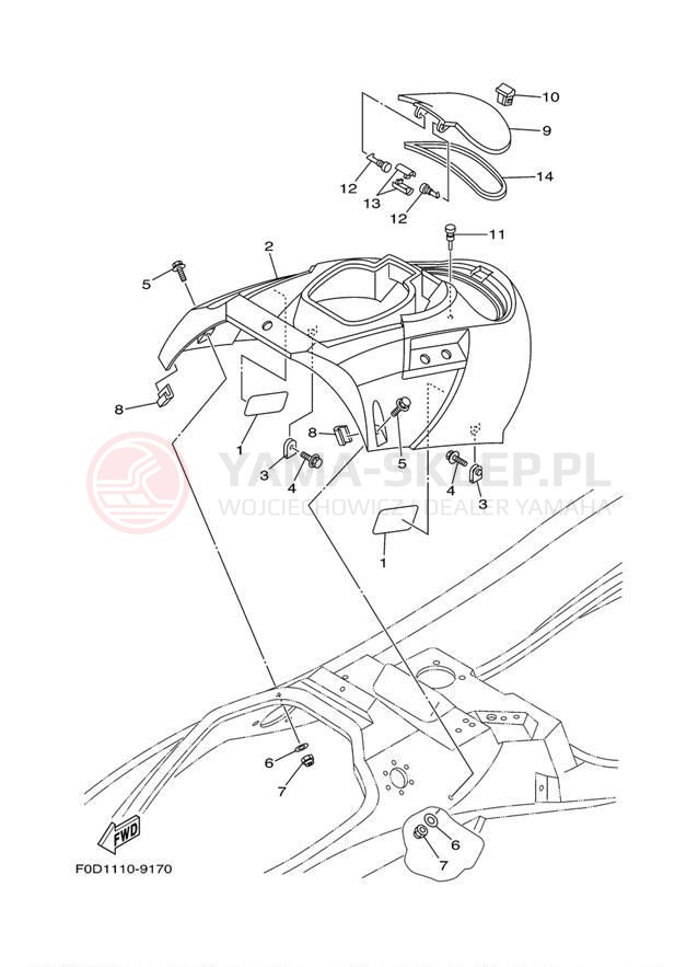 Schemat "ENGINE HATCH" do Yamaha XL800 XA800Z