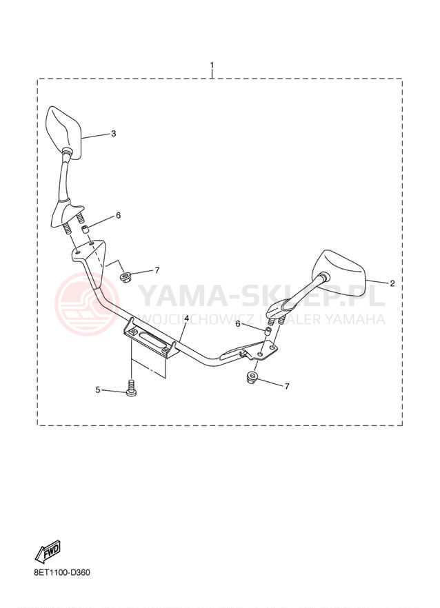 Schemat "Lusterko wsteczne" do Yamaha VENTURE RST90W/RST90GTW