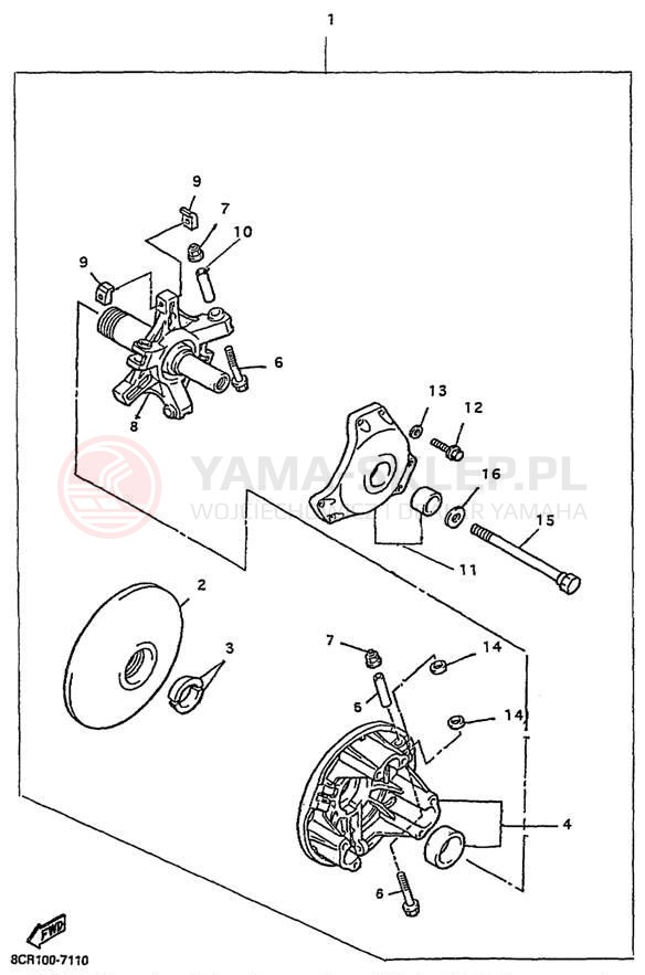 Schemat "sprzęgło - zestaw naprawczy" do Yamaha VENTURE 500 VT500D/VX500DXD