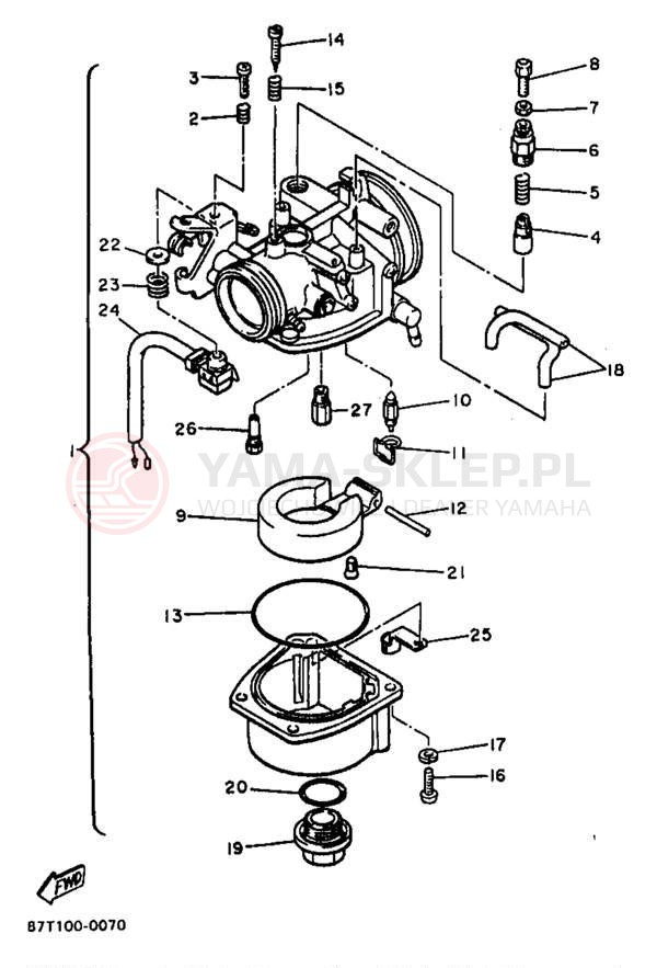 Schemat "Gaźnik" do Yamaha BRAVO LT BR250TB
