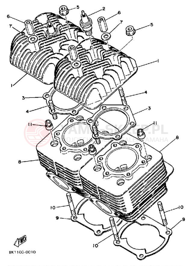 Schemat "cylinder" do Yamaha SRV SR540N