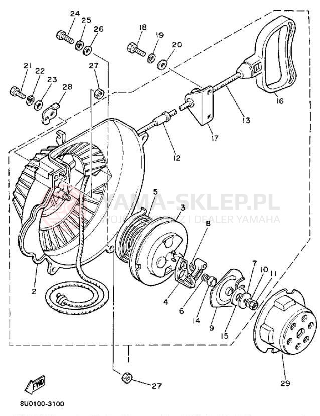 Schemat "rozrusznik" do Yamaha BRAVO T (LONG TRACK) BR250TM