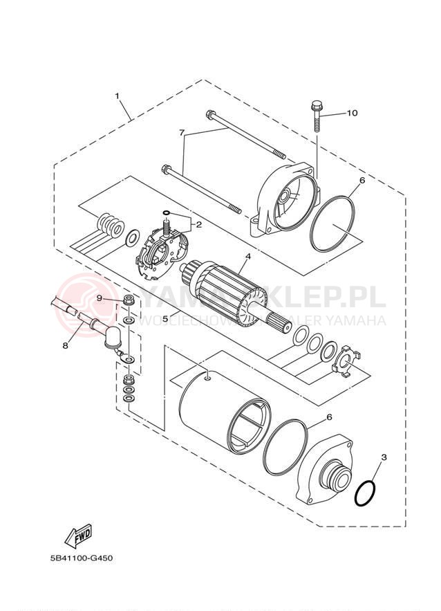 Schemat "rozrusznik" do Yamaha VIKING 700 YXM700DEG/YXM700DER