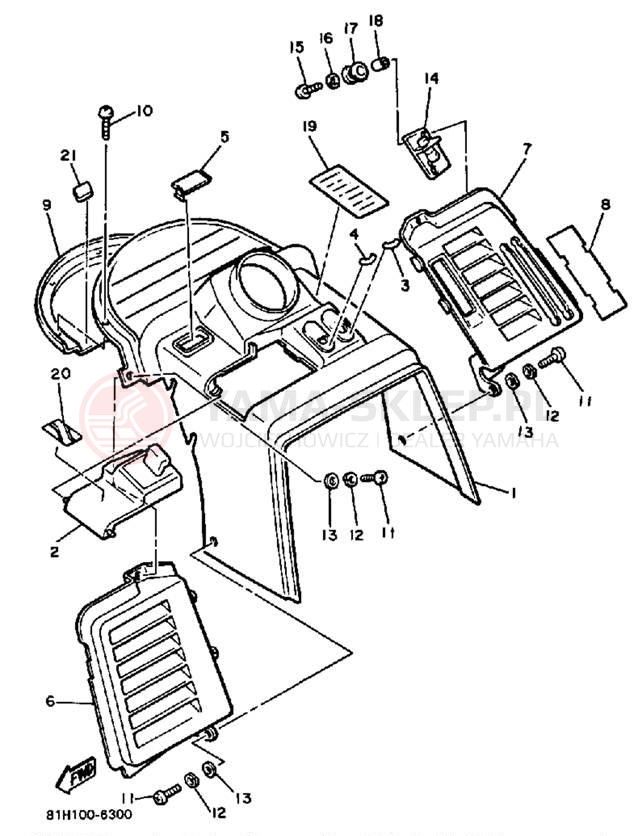 Schemat "INSTRUMENT PANEL" do Yamaha PHAZER PZ480K