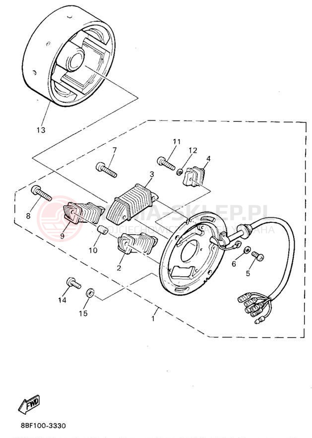 Schemat "prądnica" do Yamaha PHAZER II PZ480V