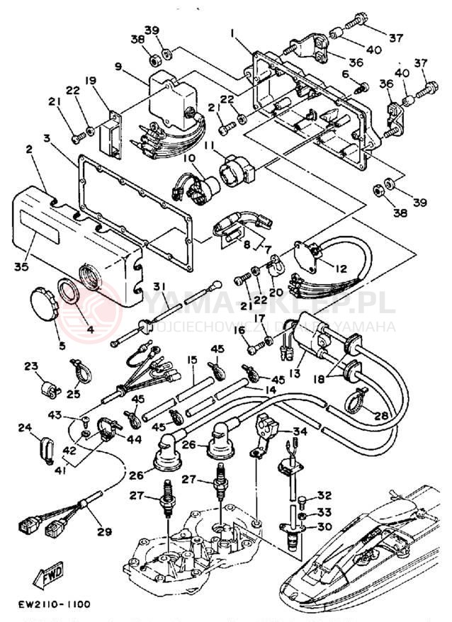 Schemat "układ elektryczny" do Yamaha SUPER JET SJ650Q