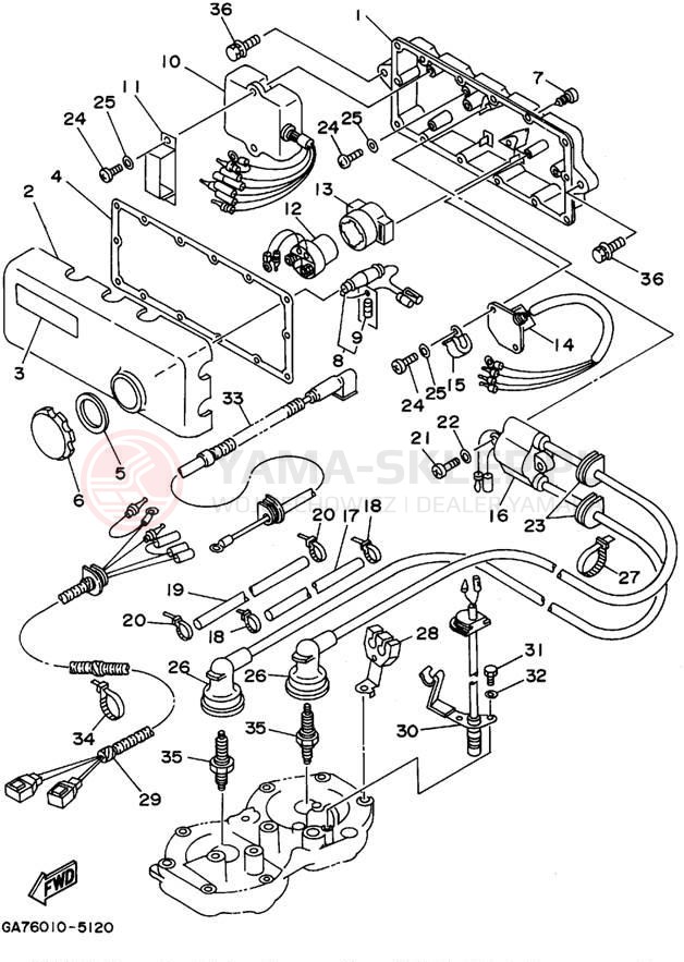 Schemat "układ elektryczny" do Yamaha WAVE BLASTER WB700T