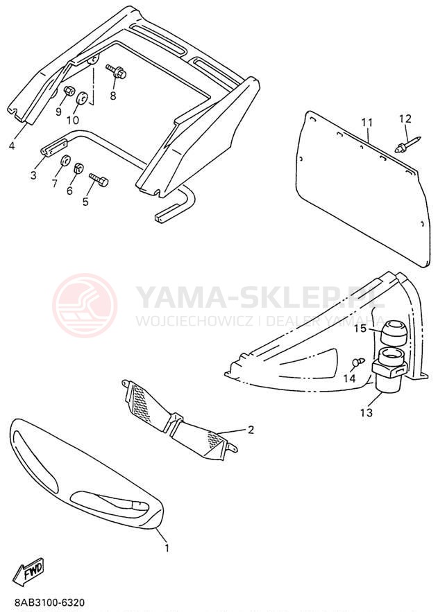 Schemat "zderzak" do Yamaha VMAX 500 VX500W