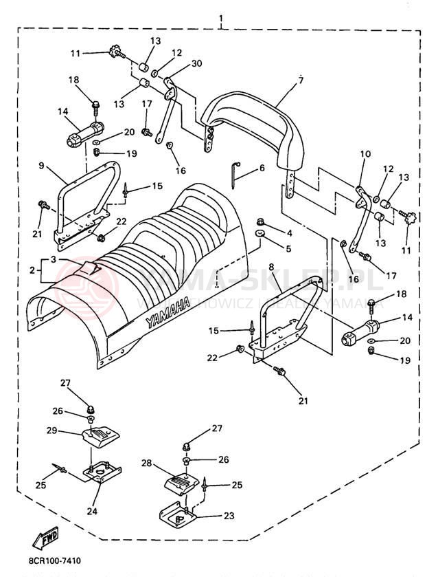 Schemat "siedzenie" do Yamaha VMAX 500 XT VX500XTB