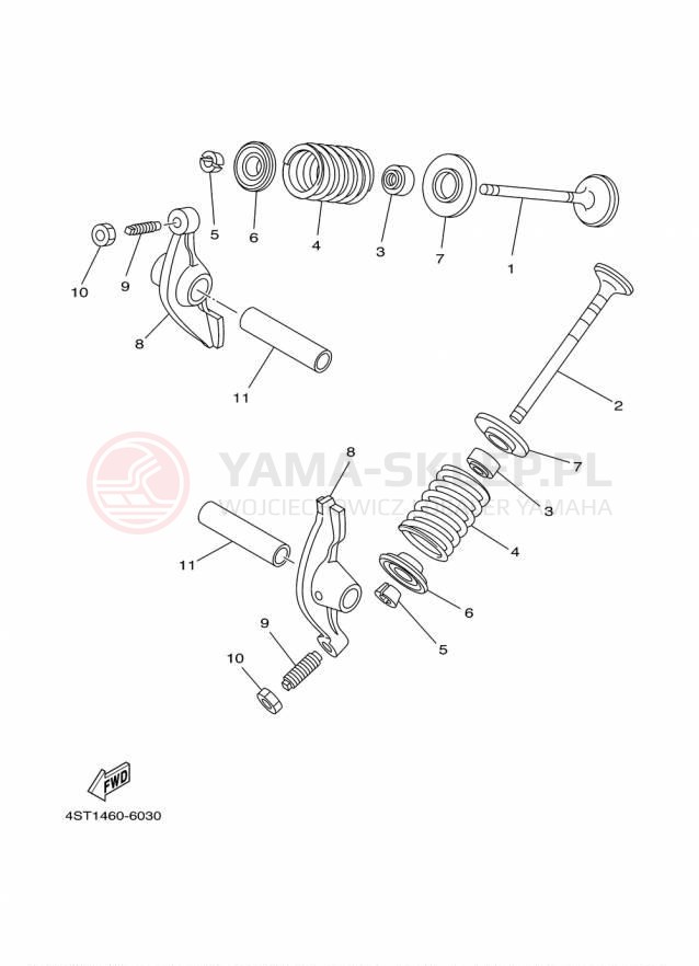 Schemat "zawory" do Yamaha TTR110E TTR110EF