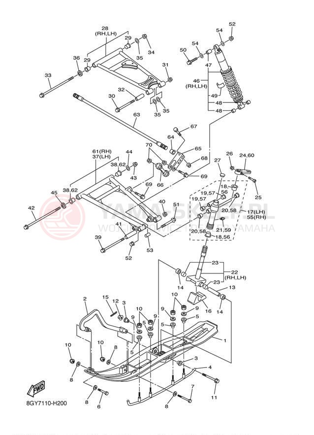 Schemat "płozy" do Yamaha APEX MTX RX10MTYL/RX10MTYB