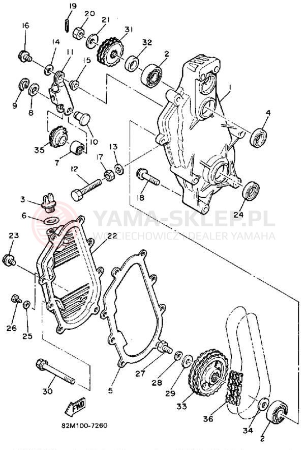 Schemat "Układ napędowy" do Yamaha EXCITER EX570M