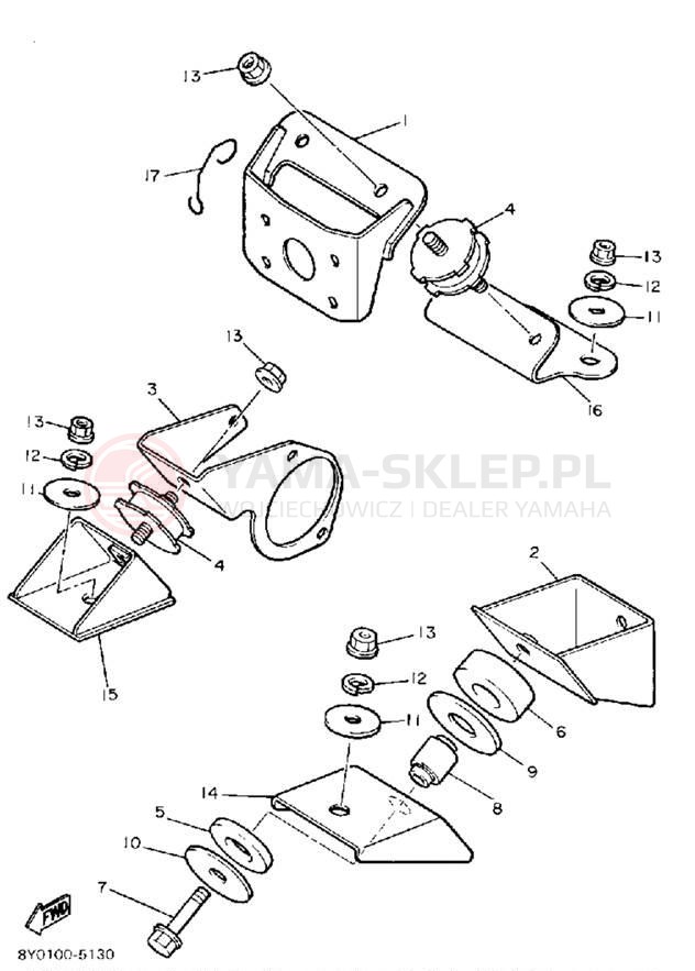 Schemat "Mocowanie silnika" do Yamaha SRV SR540J