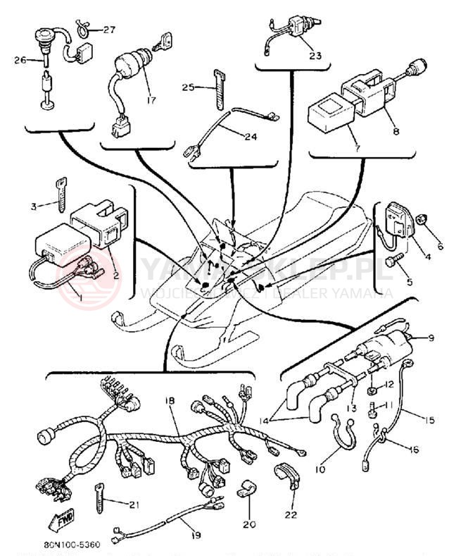 Schemat "układ elektryczny" do Yamaha V-MAX VMX540K