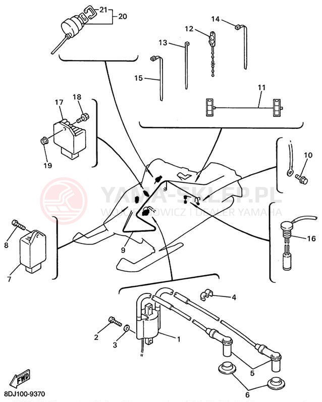 Schemat "układ elektryczny" do Yamaha PHAZER 500 PZ500C