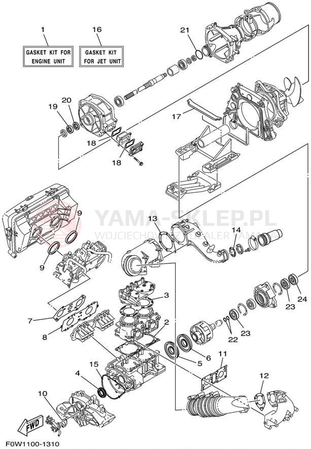 Schemat "Zestaw naprawczy" do Yamaha GP800R GP800AZ