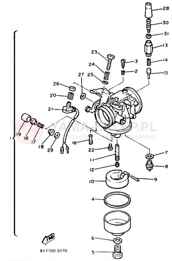 Schemat "Gaźnik" do Yamaha XLV XL540K