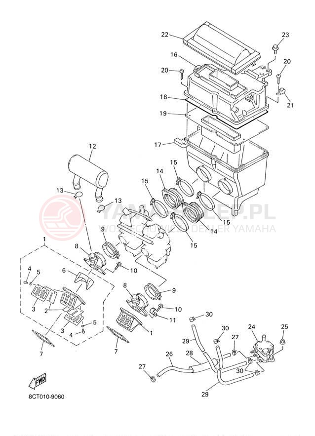 Schemat "Wtrysk paliwa" do Yamaha SX500R SX500D