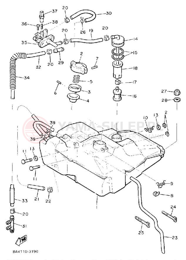 Schemat "zbiornik paliwa" do Yamaha EXCITER II ST EX570STT