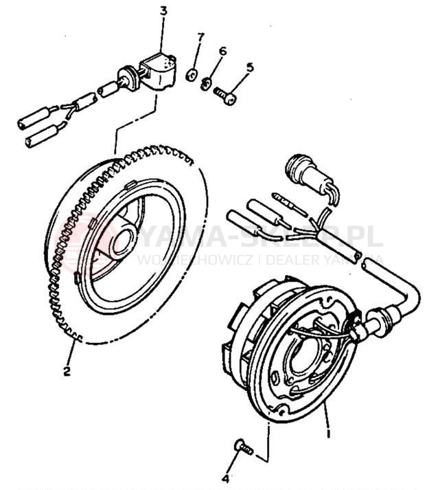Schemat "prądnica" do Yamaha VENTURE XL VT480T