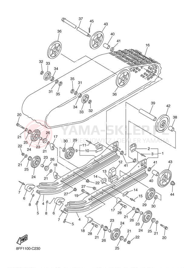 Schemat "Zawieszenie gąsiennicy" do Yamaha VENTURE 600 VT60J