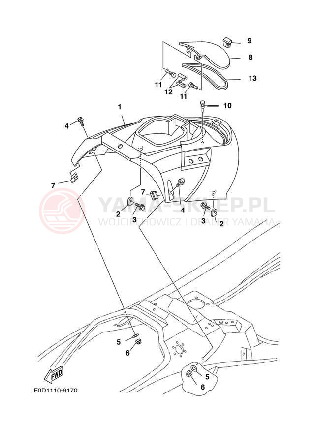 Schemat "ENGINE HATCH" do Yamaha XL1200 LTD XA1200Y