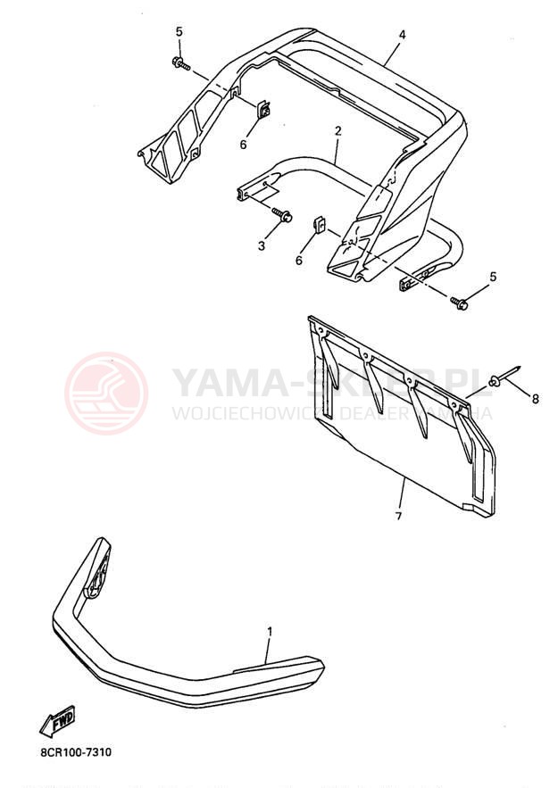 Schemat "zderzak" do Yamaha VMAX 600 XT VX600XTA/VX500XTA