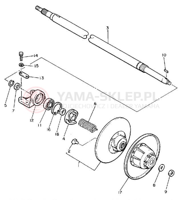 Schemat "Przeniesienie napędu" do Yamaha OVATION LE CS340ES