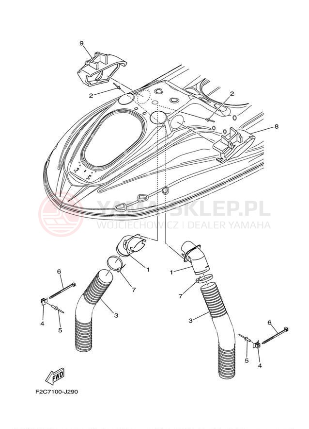Schemat "odpowietrzenie" do Yamaha WAVERUNNER FZS GX1800AL
