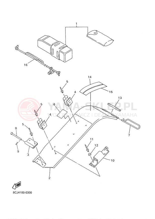 Schemat "GUARD - LUGGAGE BOX" do Yamaha SX500
