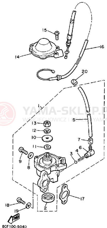 Schemat "Pompa olejowa" do Yamaha INVITER CF300P