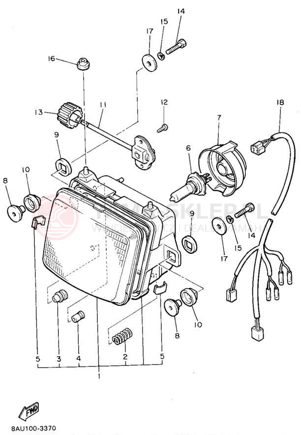 Schemat "Lampa przód" do Yamaha VK540 II VK540EU